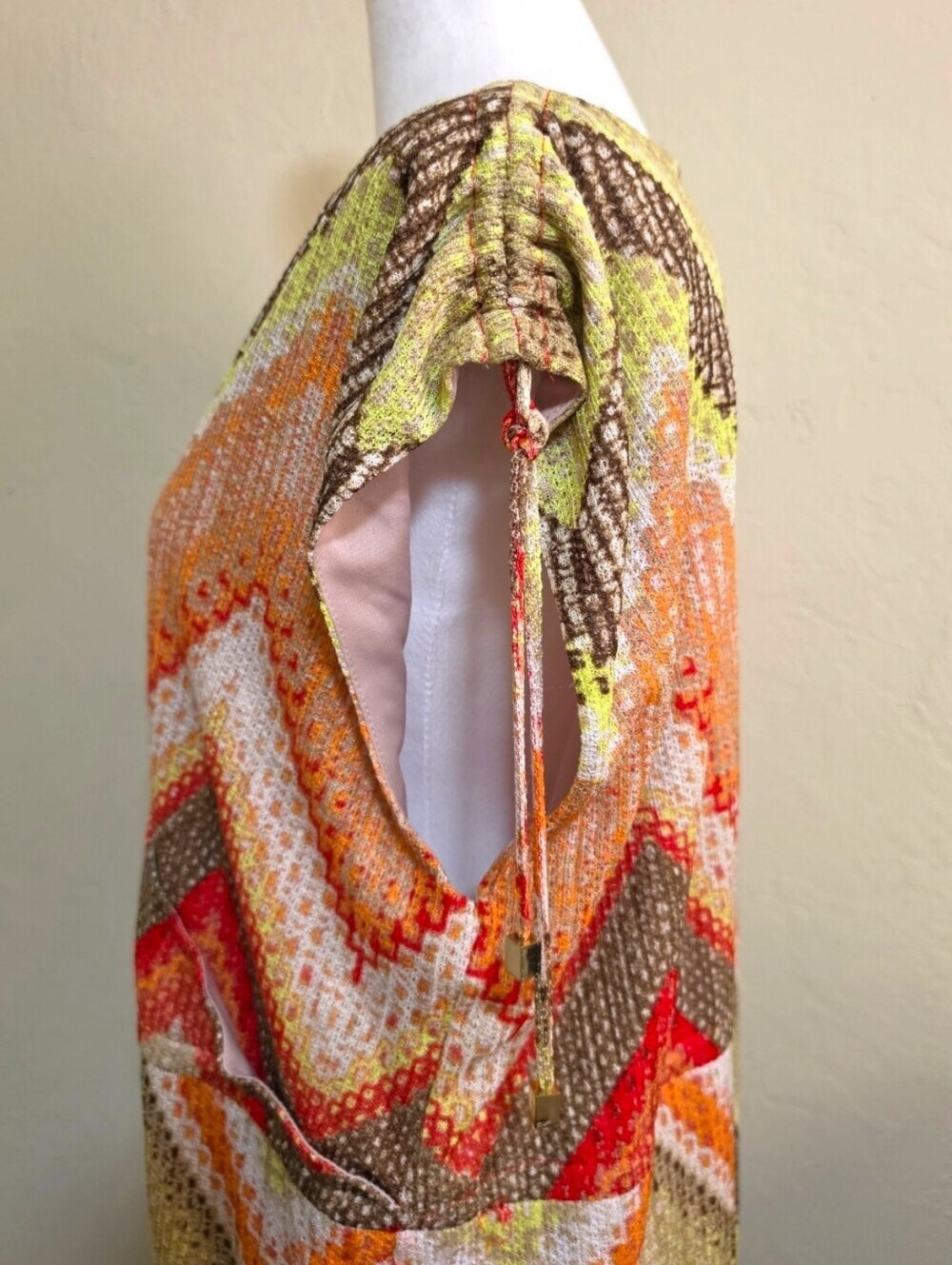 Chico's Textured-Chevron Tessa Maxi Summer Sun Dress Knit Colorful Crochet Boho - Picture 6 of 11